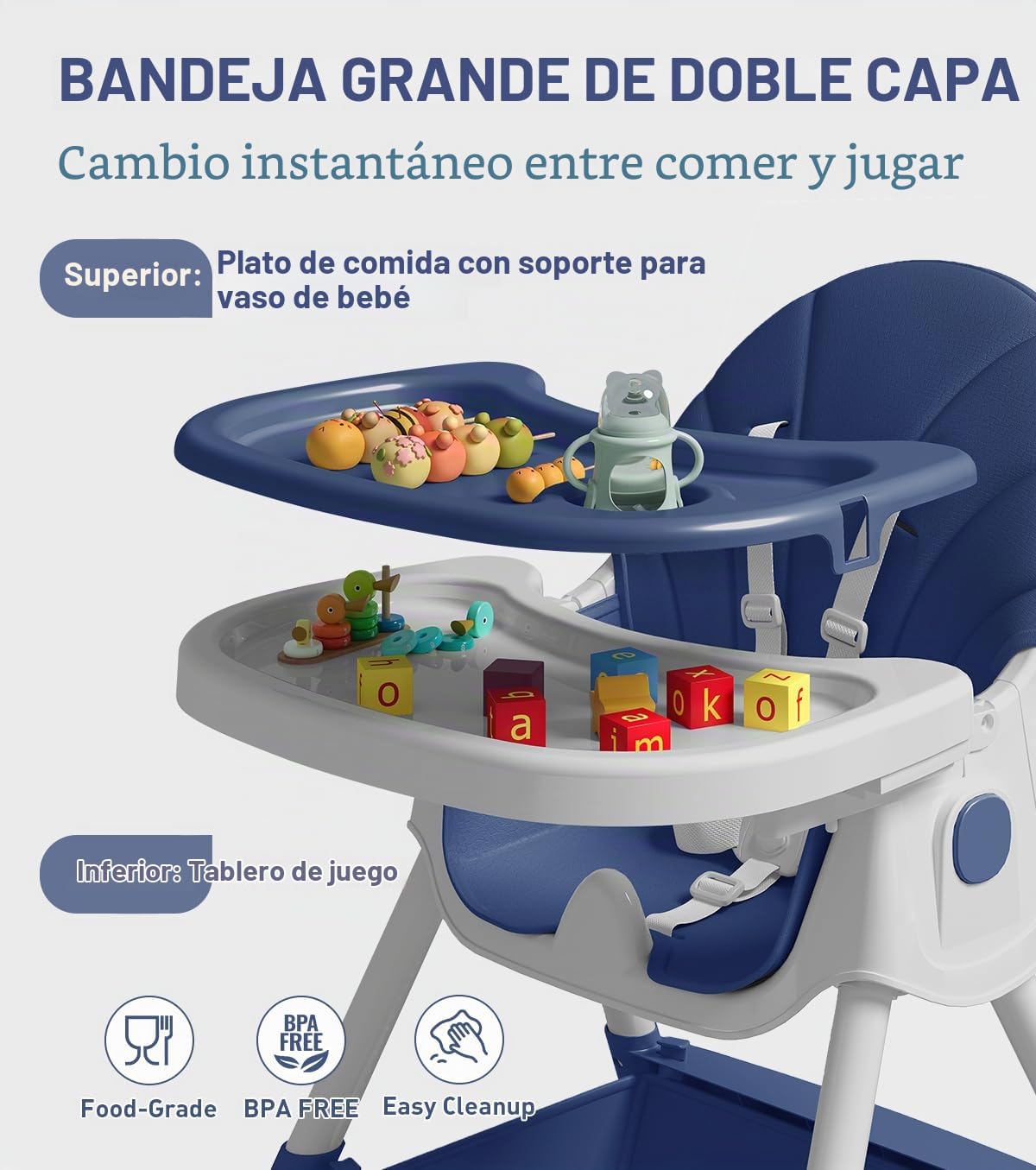 Silla alta para bebé, sillas altas 5 en 1 para bebés y niños pequeñ...