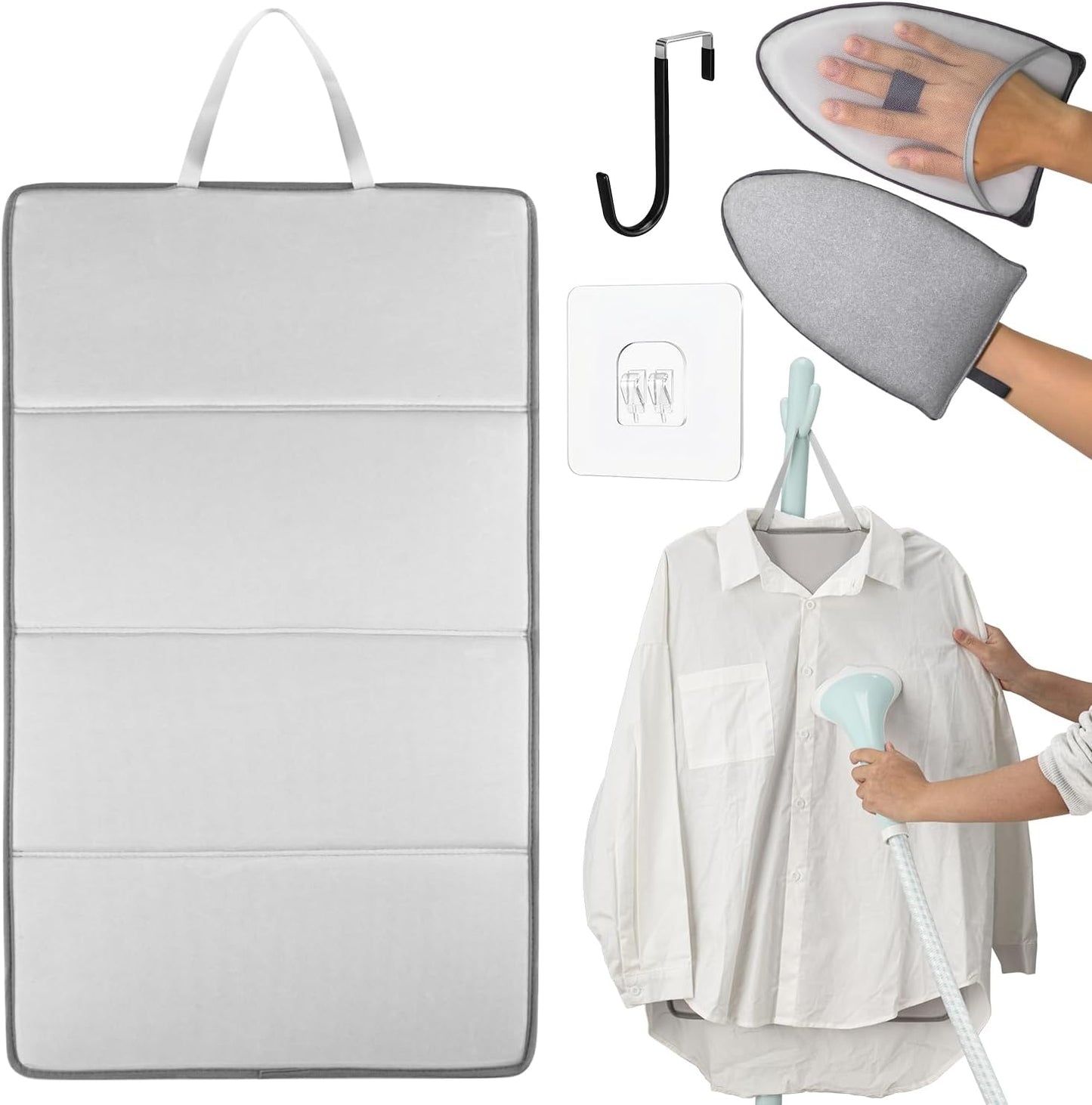 BINIMBER Tabla de vapor para ropa con guantes de planchado de vapor...