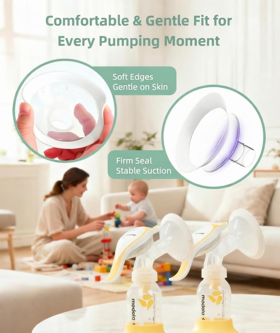Paquete de 2 bridas de bomba de 0.591 in para Medela, compatibles c...