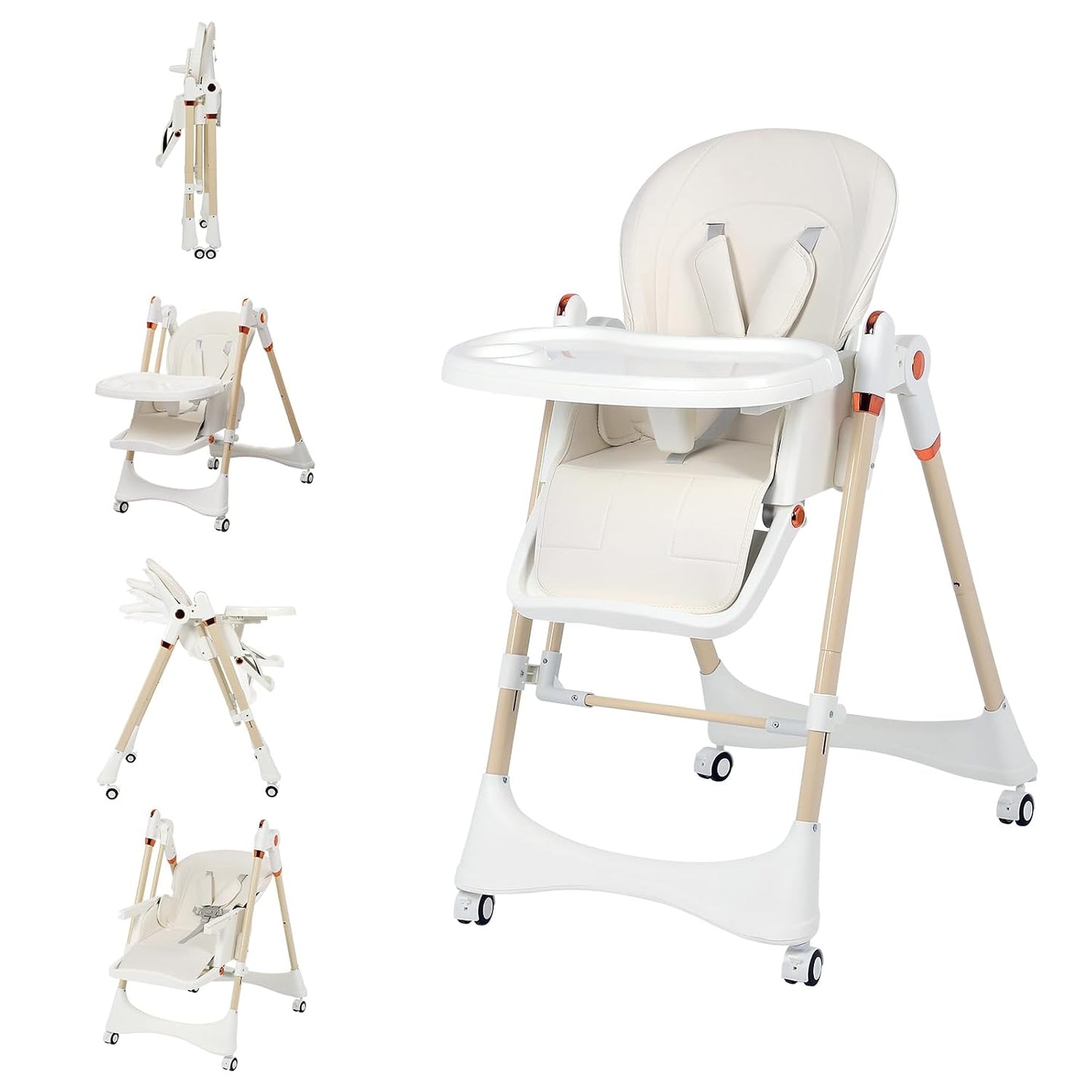 Silla alta 6 en 1 | Silla alta convertible para recién nacido a niñ...