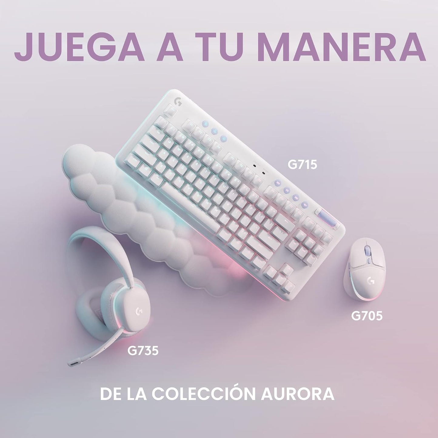 Logitech G Teclado mecánico inalámbrico para juegos 715 - Niebla bl...