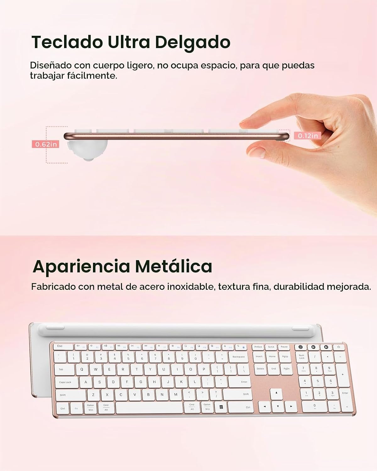 seenda SKM64-3 Combo de teclado inalámbrico Bluetooth y mouse para...