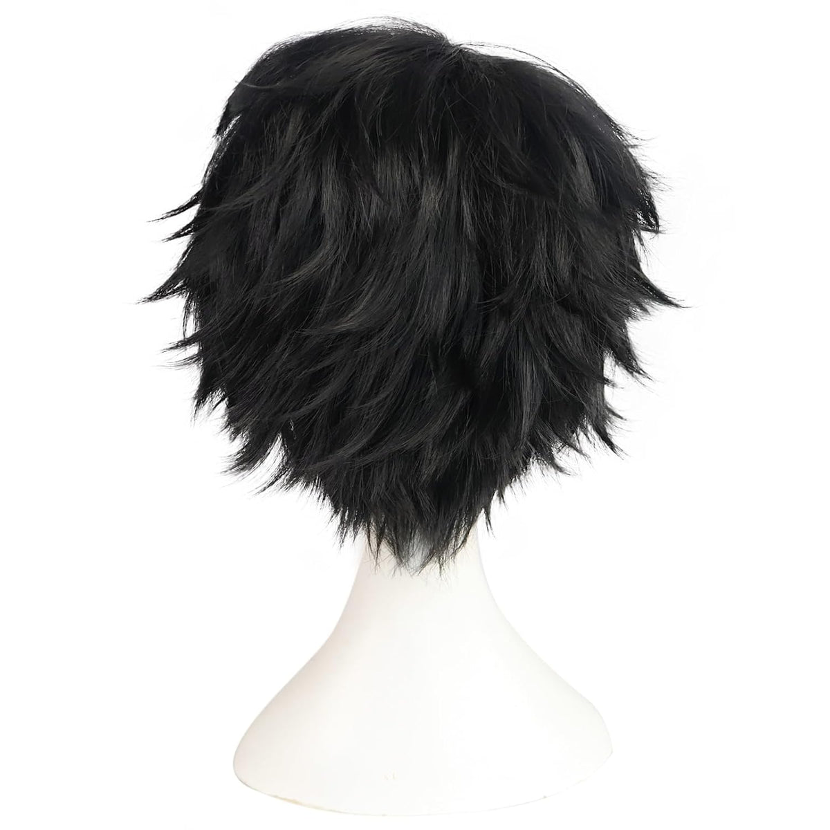 BESTBEL Peluca corta negra para hombre, pelucas de cosplay negras,...