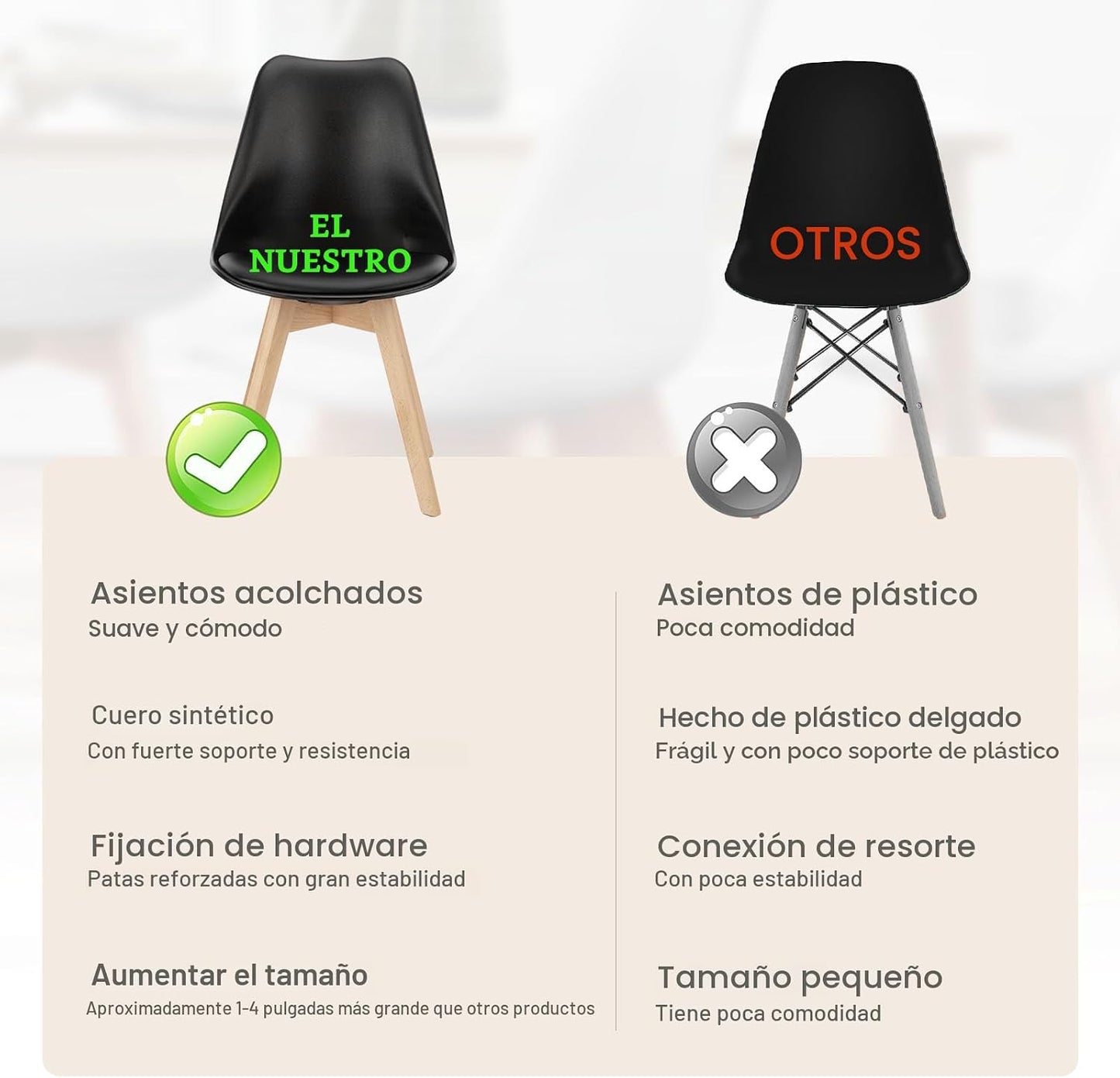 OLIXIS Juego de 8 sillas de comedor, sillas de cocina modernas de m...