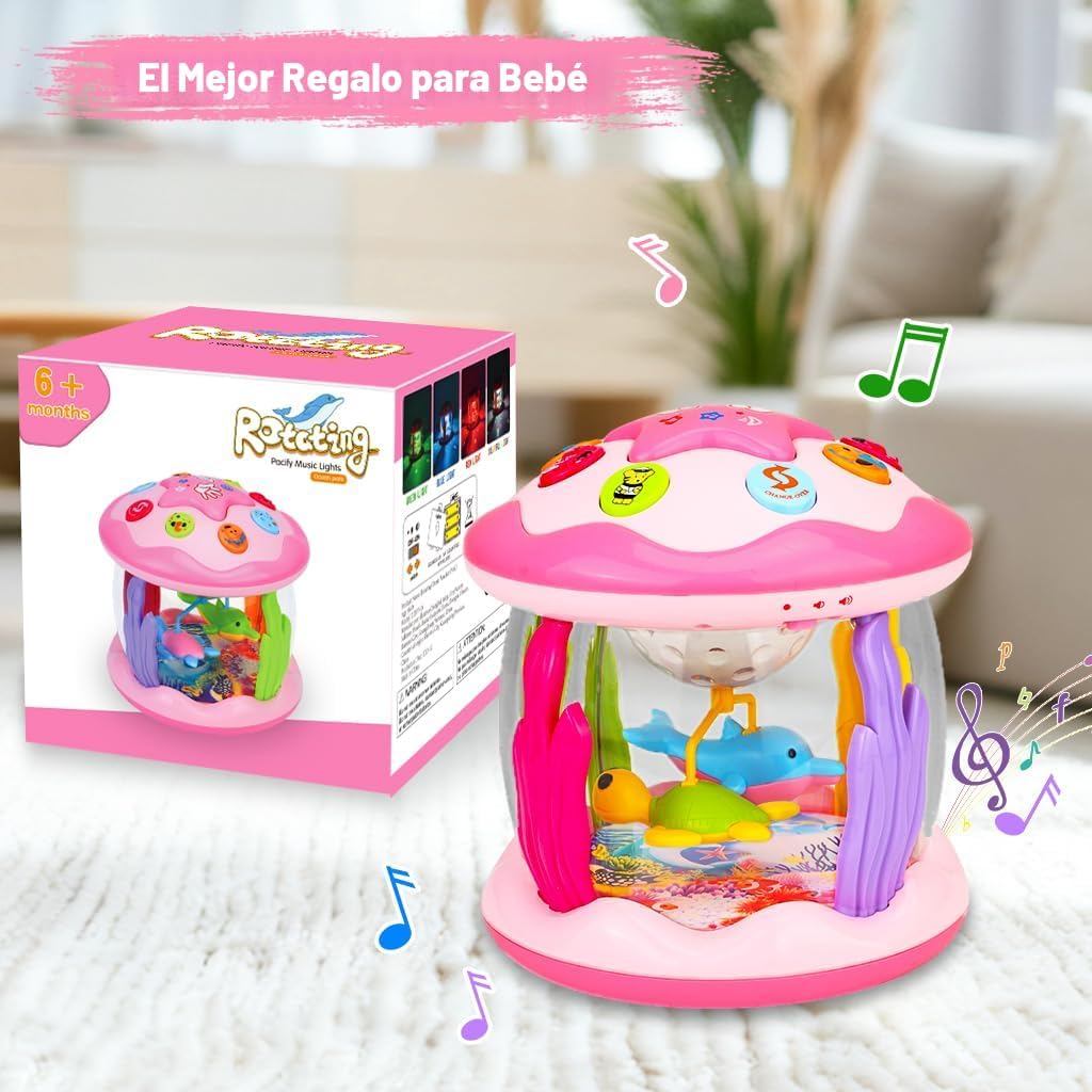 Juguetes para bebé niña de 0 a 6 meses: juguete giratorio musical c...