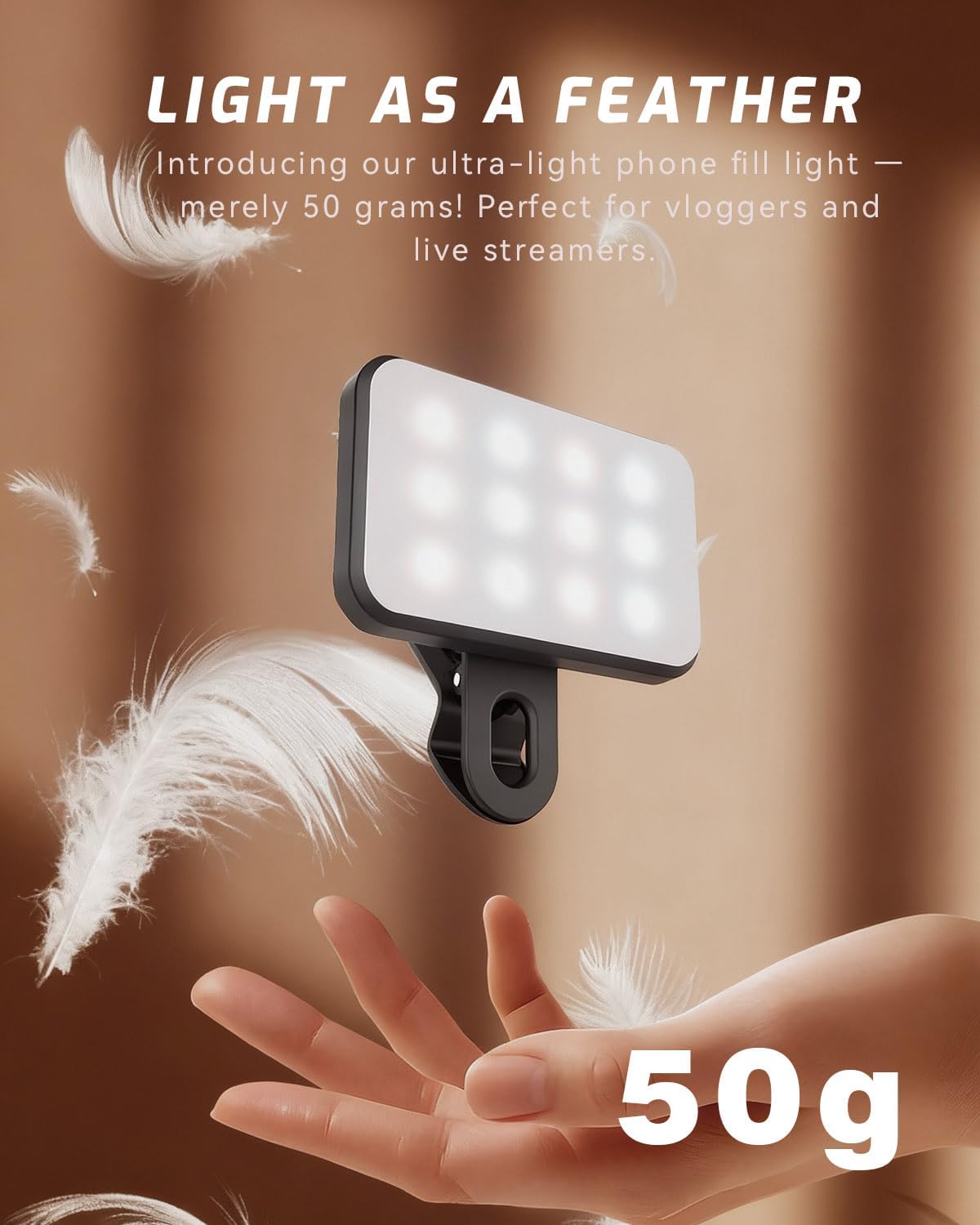 Luz de selfie portátil para iPhone: luces de llenado de teléfono re...