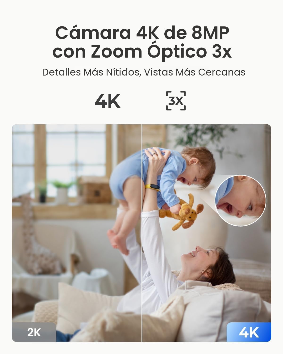 REOLINK Cámara de seguridad para interiores, cámara WiFi enchufable...