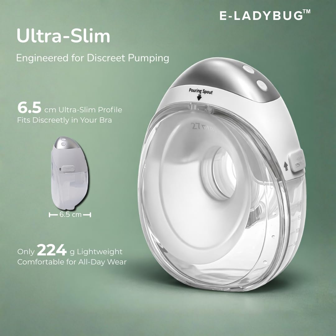 haakaa E-Ladybug - Extractor de leche eléctrico portátil \u2013 Bom...