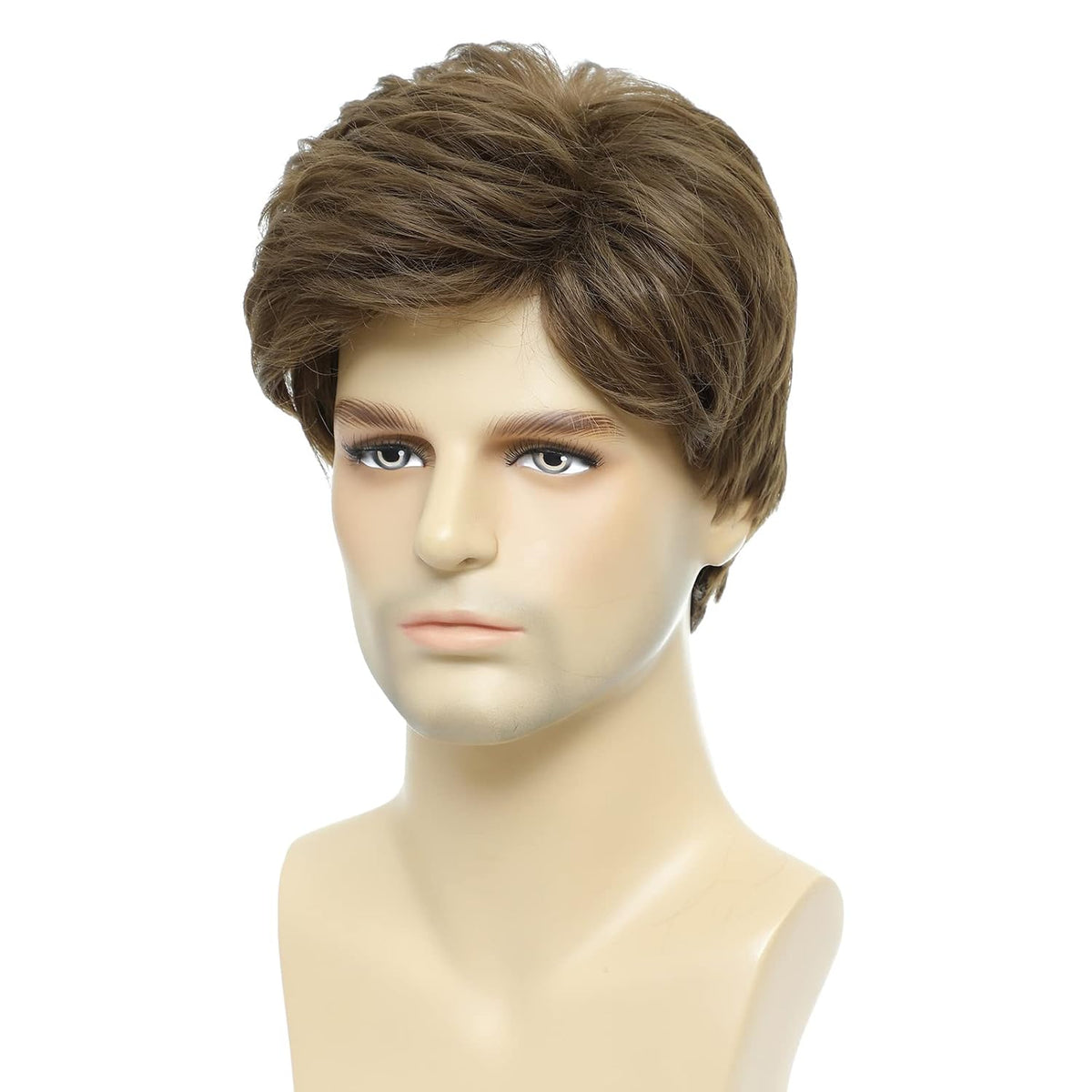 BCHR Peluca marrón para hombre, pelucas cortas para hombre, pelucas...