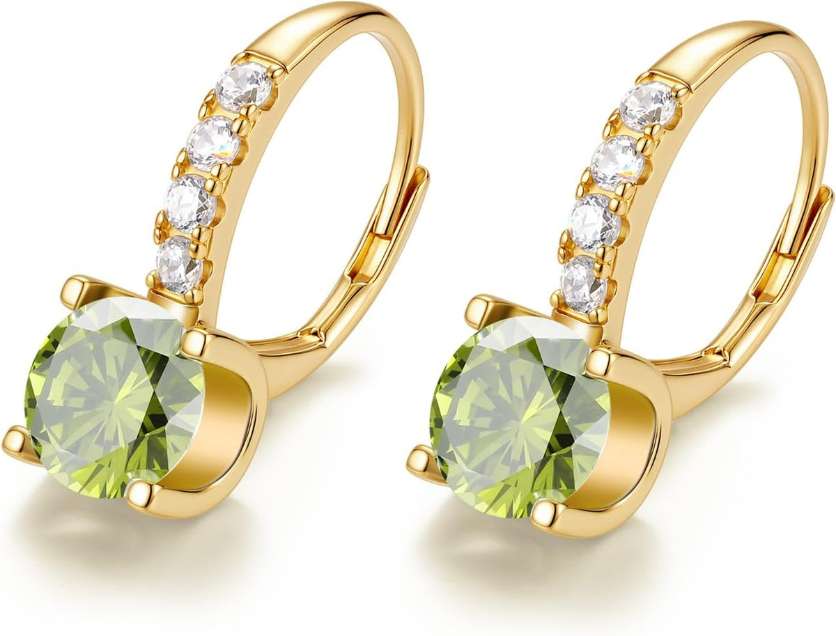 FANCIME Pendientes colgantes de plata de ley chapada en oro de 14 q...