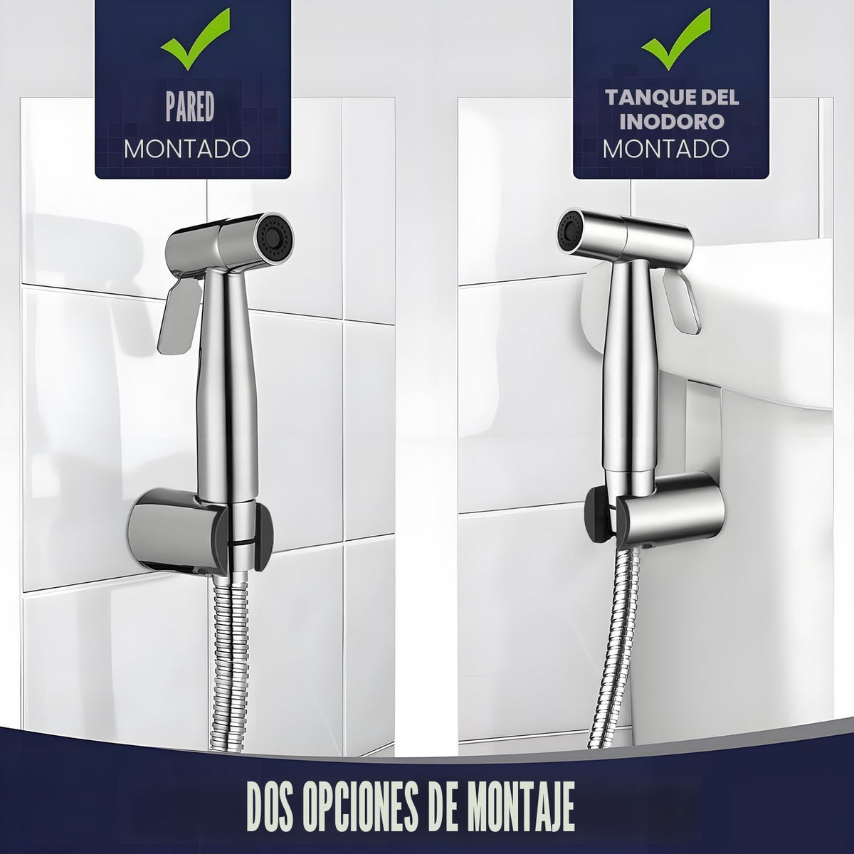 Pulverizador de bidé de mano para inodoro, acero inoxidable de prim...