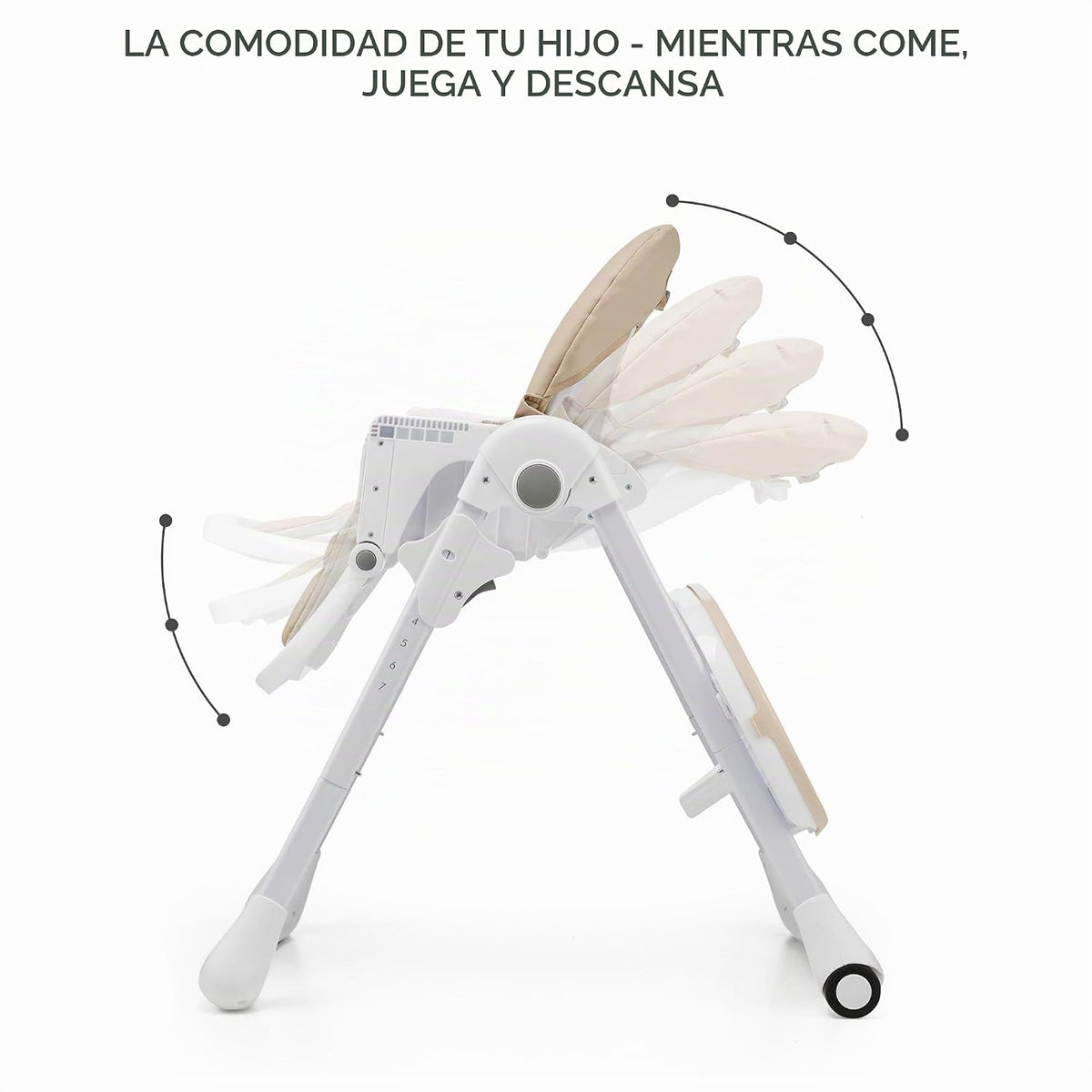 Kinderkraft Tummie, Silla alta 2 en 1, silla de bebé, ergonómica, c...