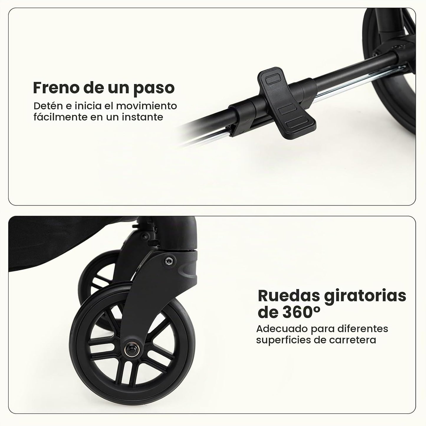 INFANS Cochecito de bebé 2 en 1, cochecito convertible con moisés,...