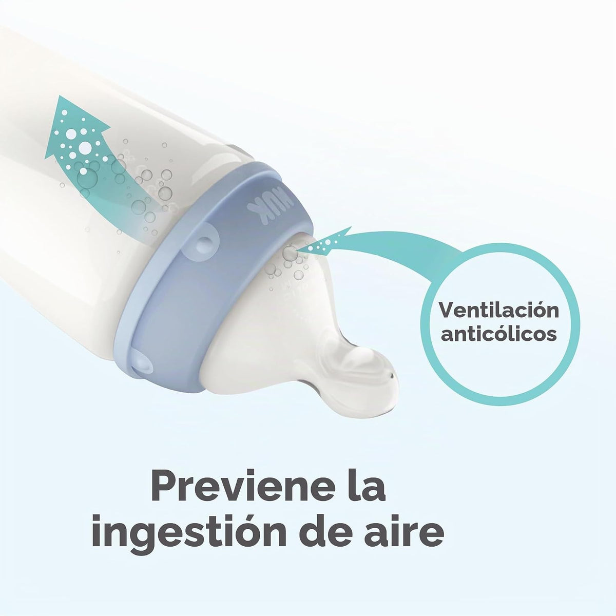 NUK First Choice Smooth Flow - Botella anticólicos, melocotón, 5 on...