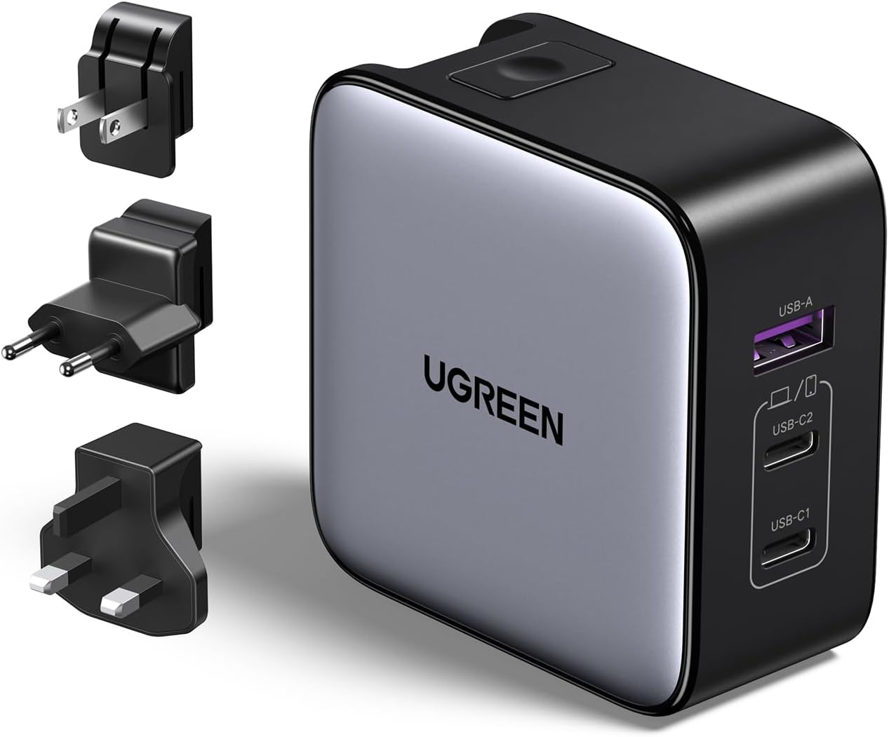 UGREEN Adaptador de viaje USB C de 65 W, cargador rápido plegable c...
