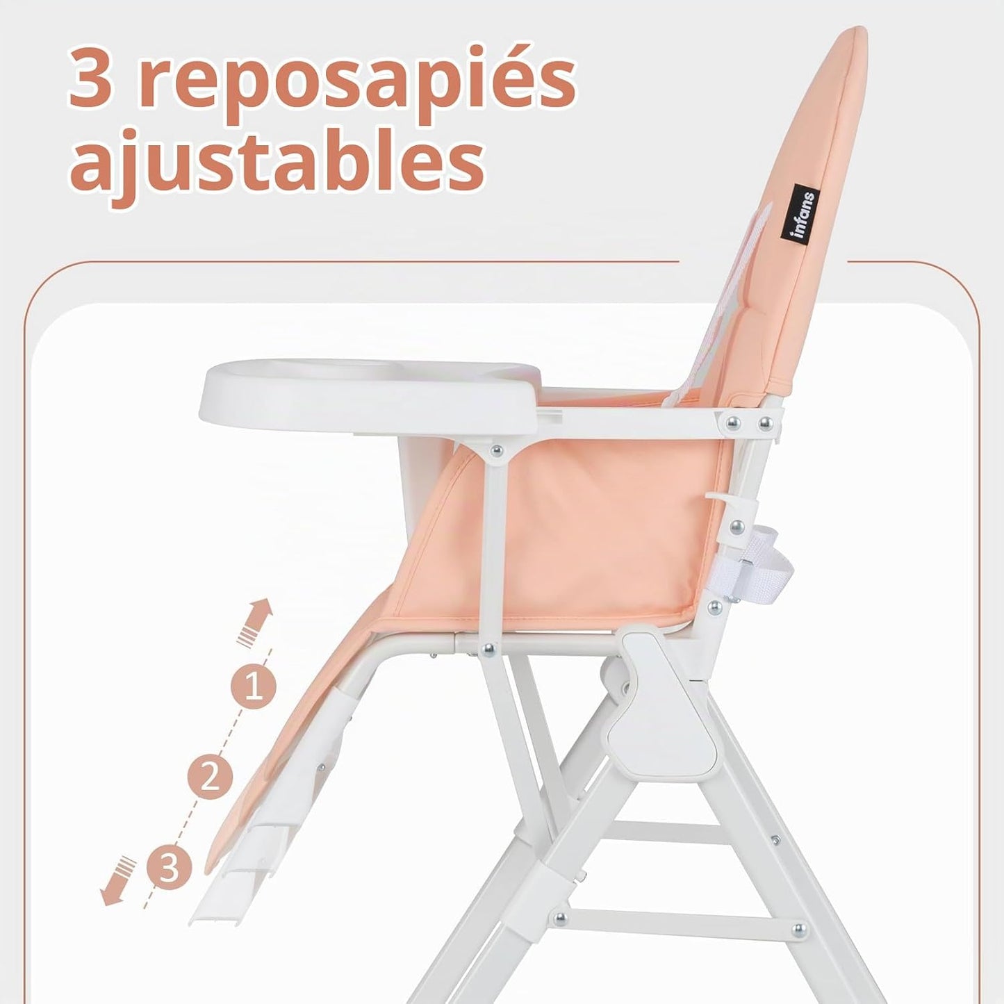 INFANS Silla alta para bebé, silla alta portátil plegable rápida pa...