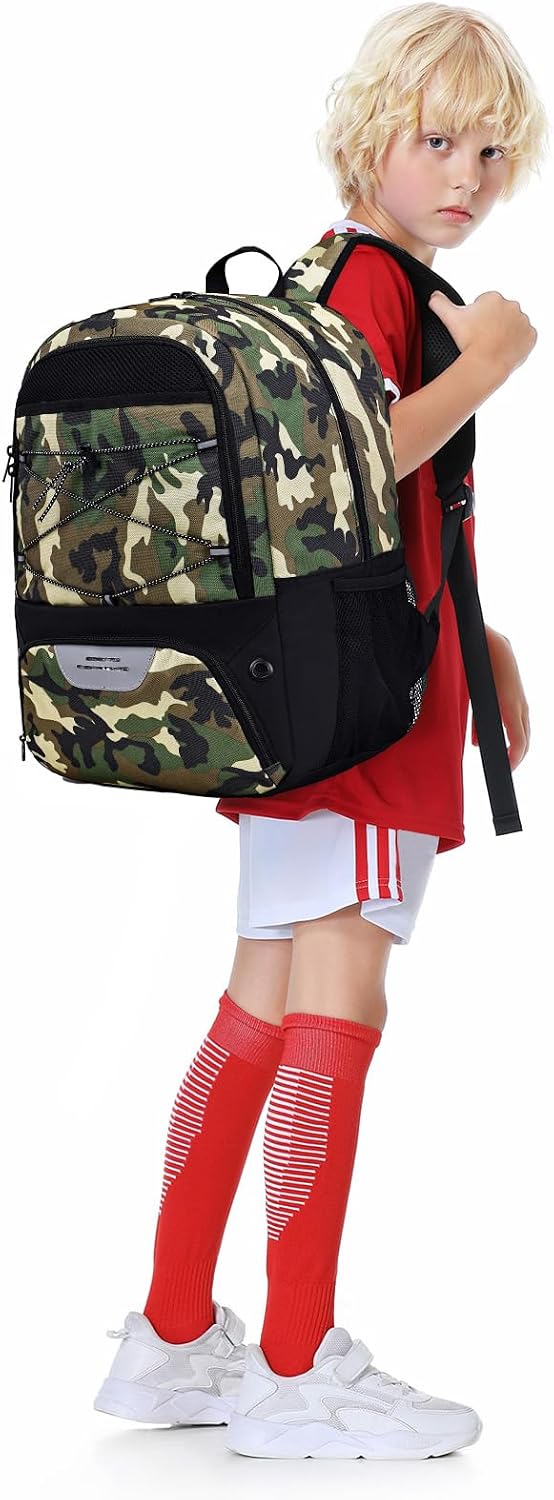 Hsmihair - Mochila de fútbol juvenil - Mochila para fútbol y balonc...