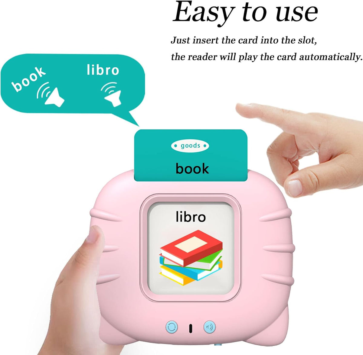 Startcan Tarjetas parlantes en español e inglés para niños pequeños...
