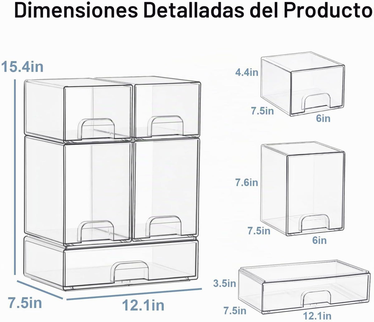 QRRICA Organizador de biberones para encimera, 5 piezas apilables d...