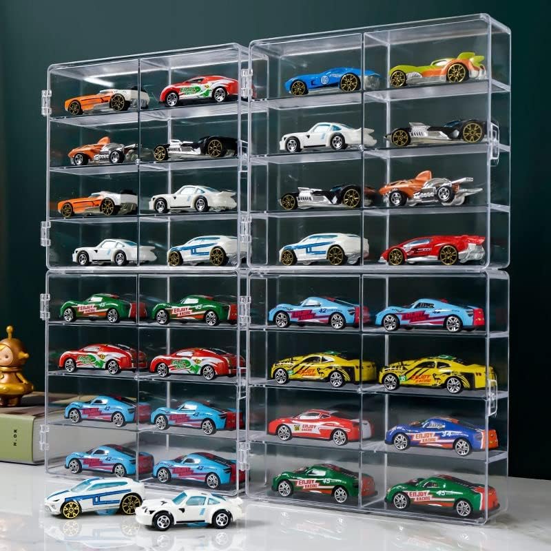 Caja de exhibición de autos de juguete Hot Matchbox Wheels a escala...
