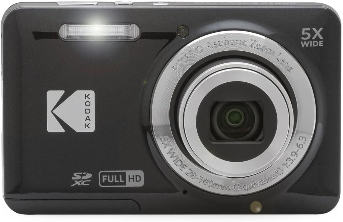 Cámara digital Kodak PIXPRO FZ55 (negra) + Estuche para cámara Poin...