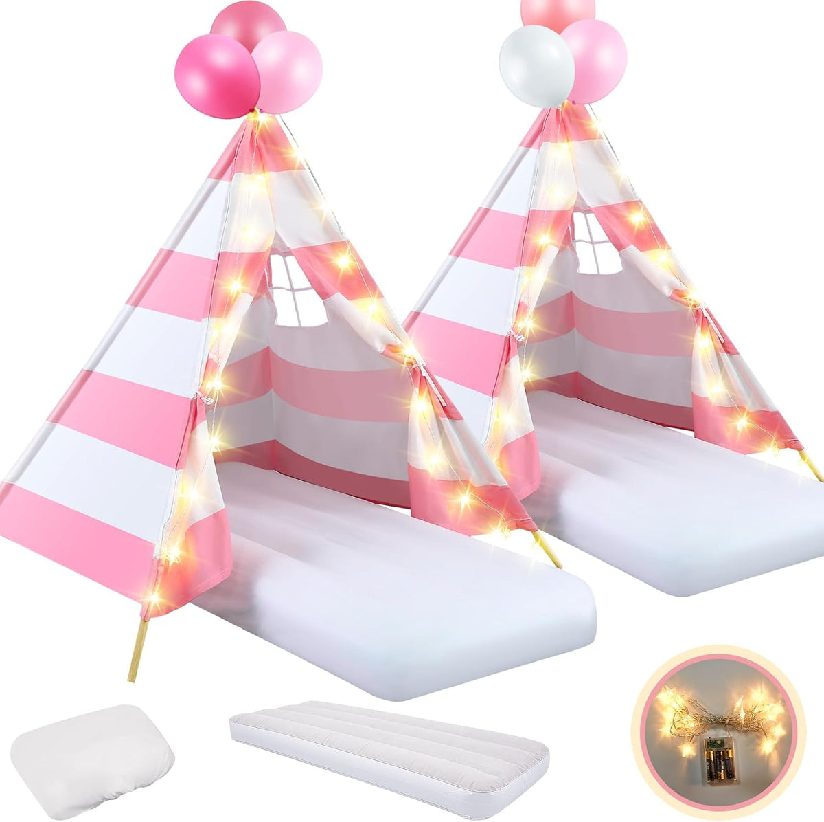 Lemosae Paquete de 2 Tiendas de Campaña Teepee para Niños con Colch...