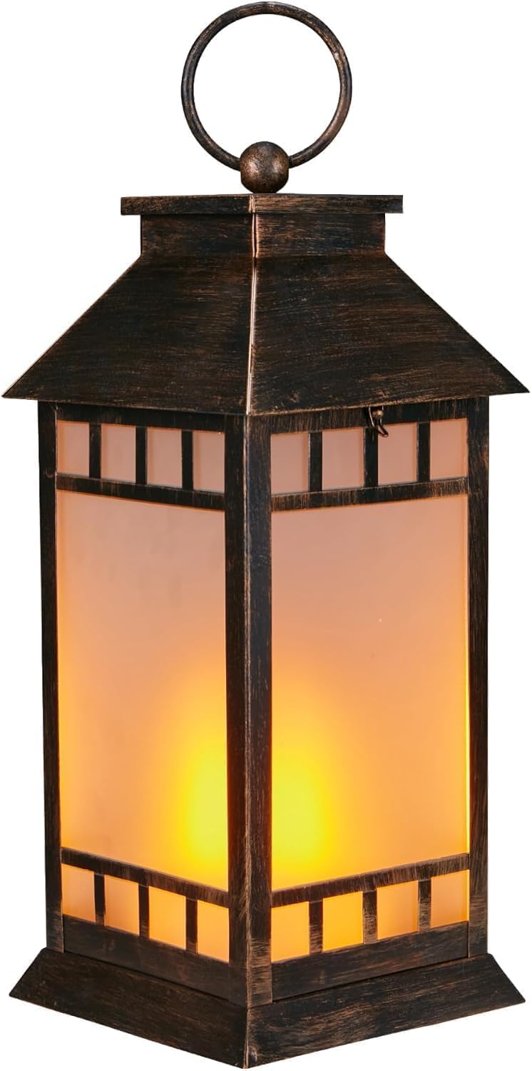 Linterna solar de vidrio de 18'' al aire libre impermeable,...
