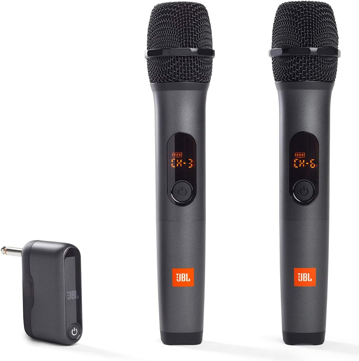 JBL Sistema inalámbrico de dos micrófonos con receptor de doble can...