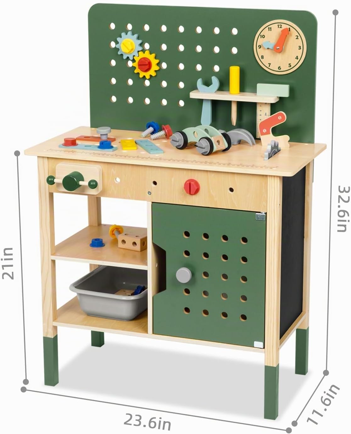 OOOK Banco de herramientas para niños, banco de trabajo de madera c...