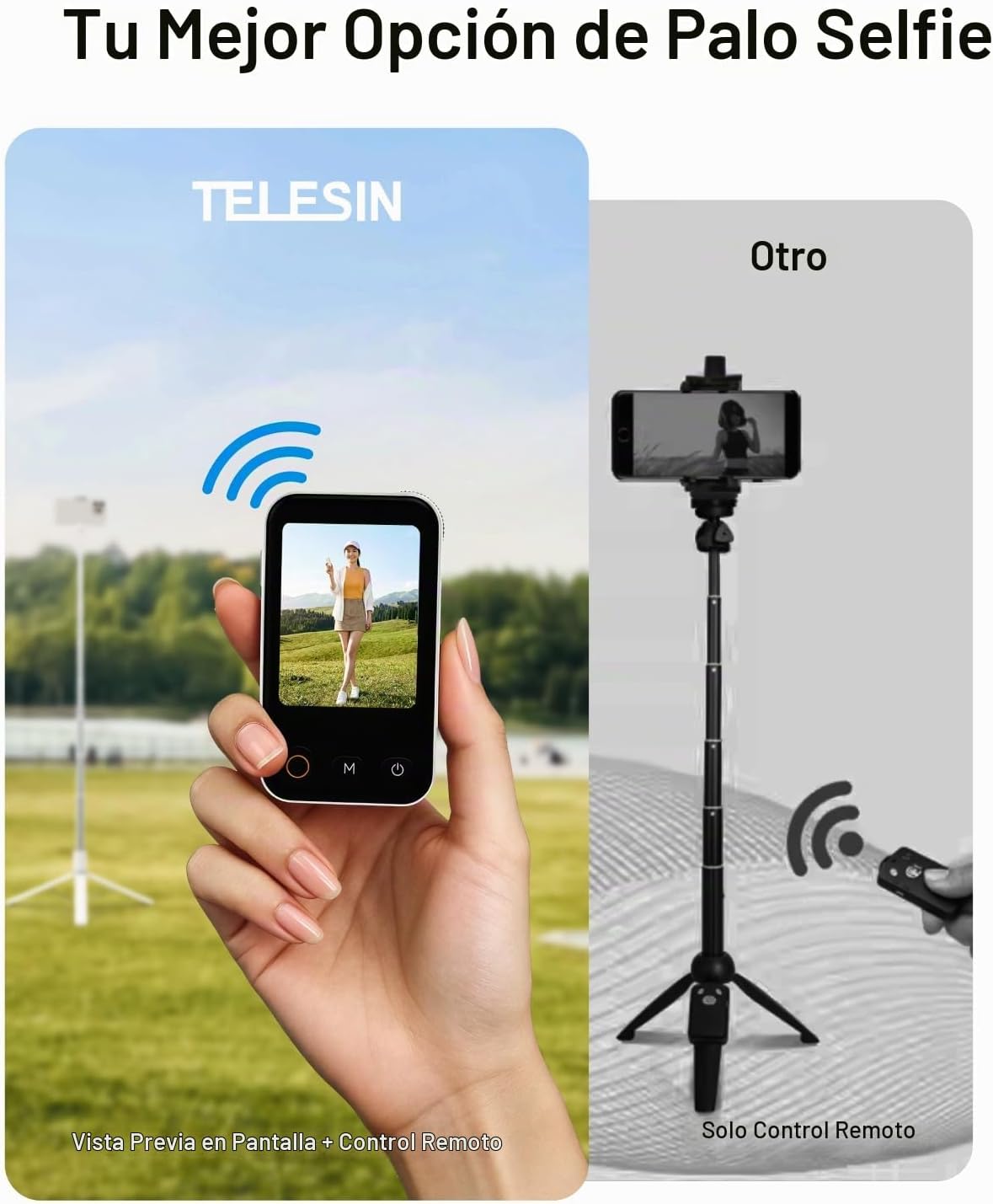 TELESIN Trípode de teléfono de apertura automática rápida de 0.1s p...