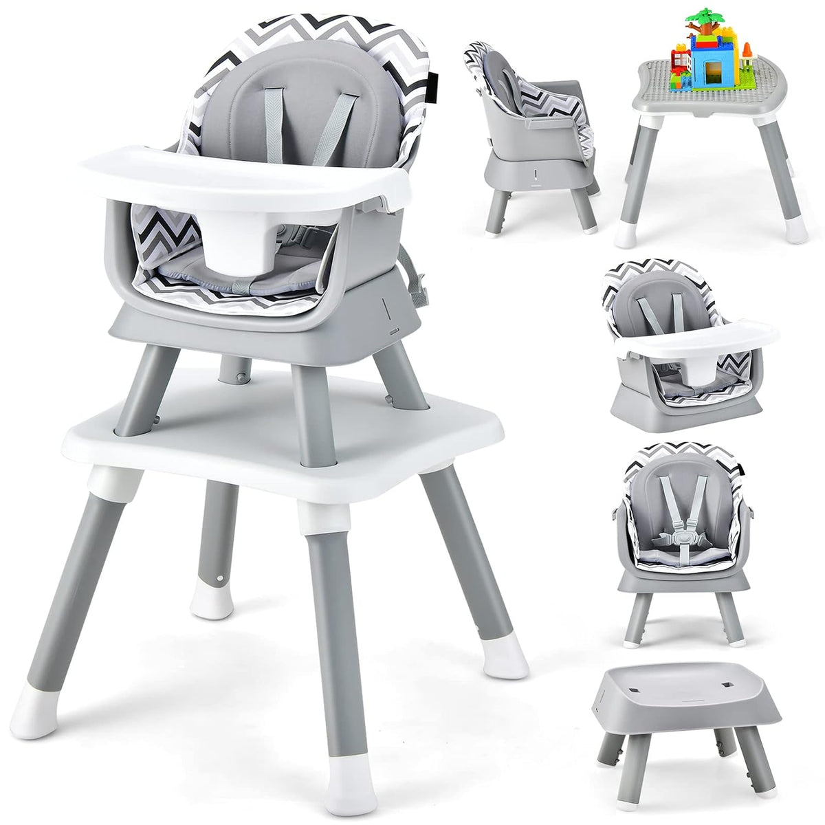 HONEY JOY Silla alta 8 en 1 para bebé, silla alta convertible para...