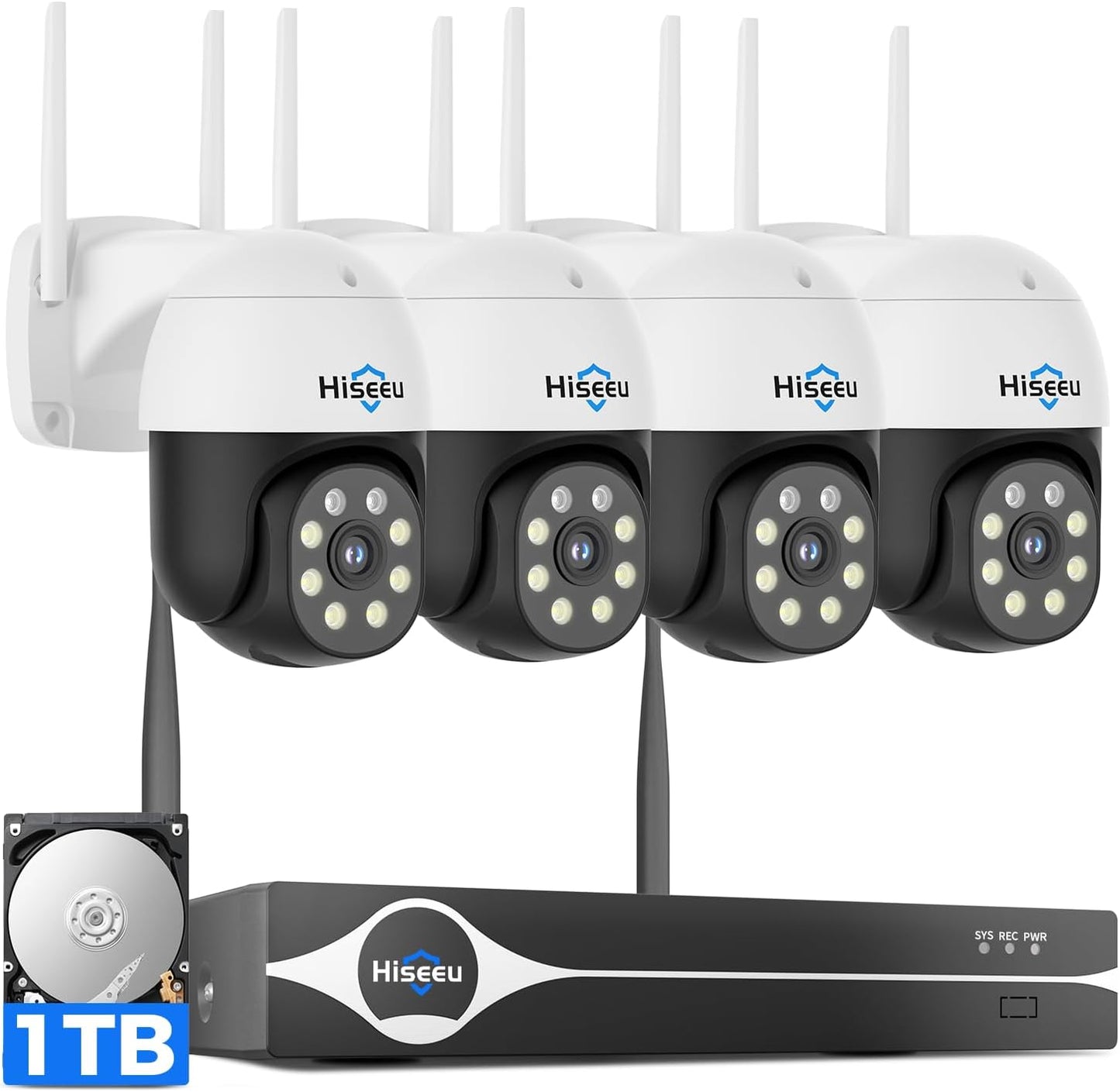 Hiseeu Cámaras de Seguridad 4K Inalámbricas para Exteriores, Kit de...