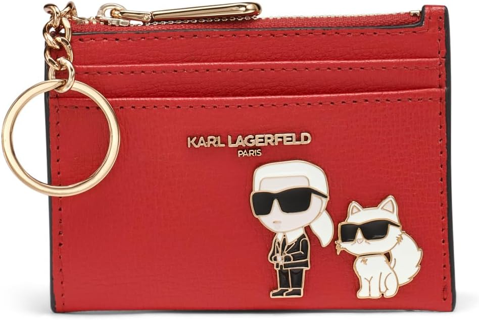 KARL LAGERFELD Paris Choupette SLG - Tarjetero con cremallera, colo...