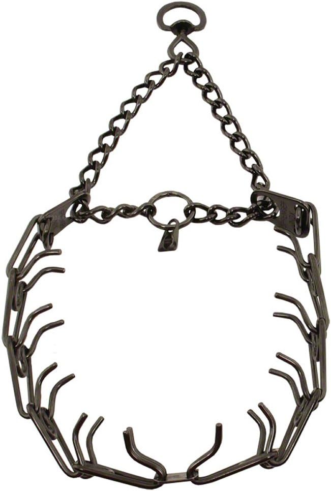 Herm Sprenger Collar de acero inoxidable negro de 23 pulgadas con 0...
