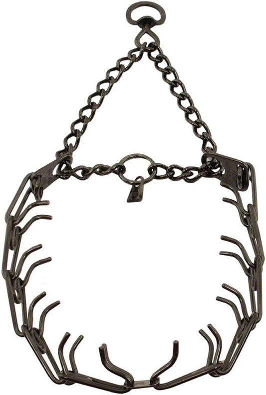 Herm Sprenger Collar de acero inoxidable negro de 23 pulgadas con 0...