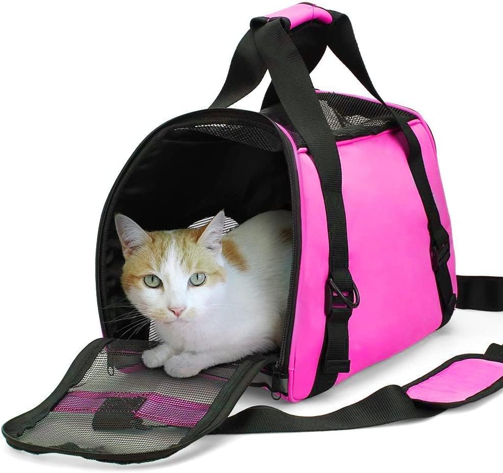 ZaneSun Transportador para gatos, transportador de viaje para masco...