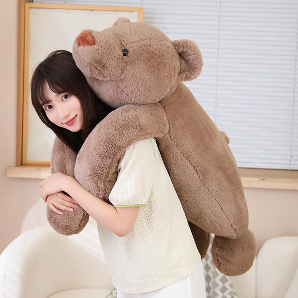 SNOWOLF - Oso grande de peluche, almohada de felpa marrón de 31.5&#...