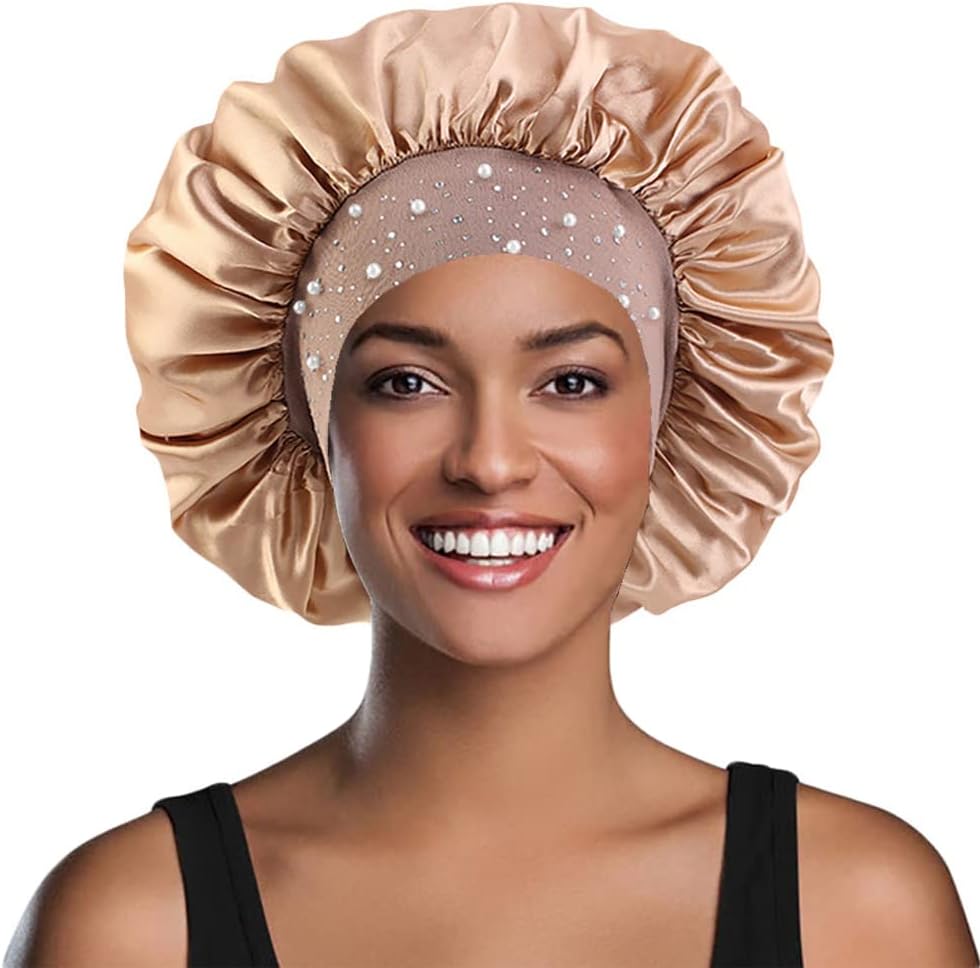 YeeMan Gorro de pelo con perlas brillantes y diamantes de imitación...