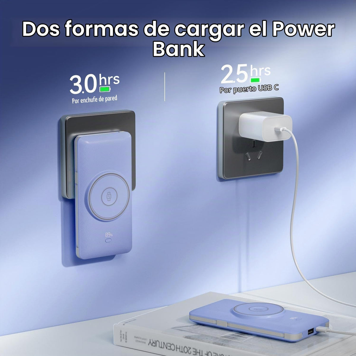 LUCKYFELLOW Banco de energía inalámbrico para teléfonos y Apple Wat...