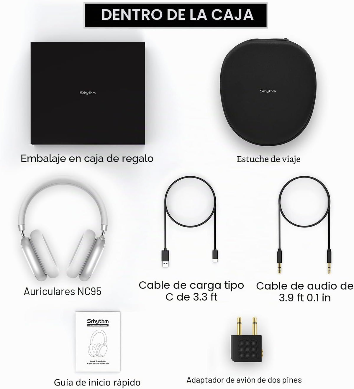Srhythm NiceComfort 95 Auriculares híbridos con cancelación de ruid...