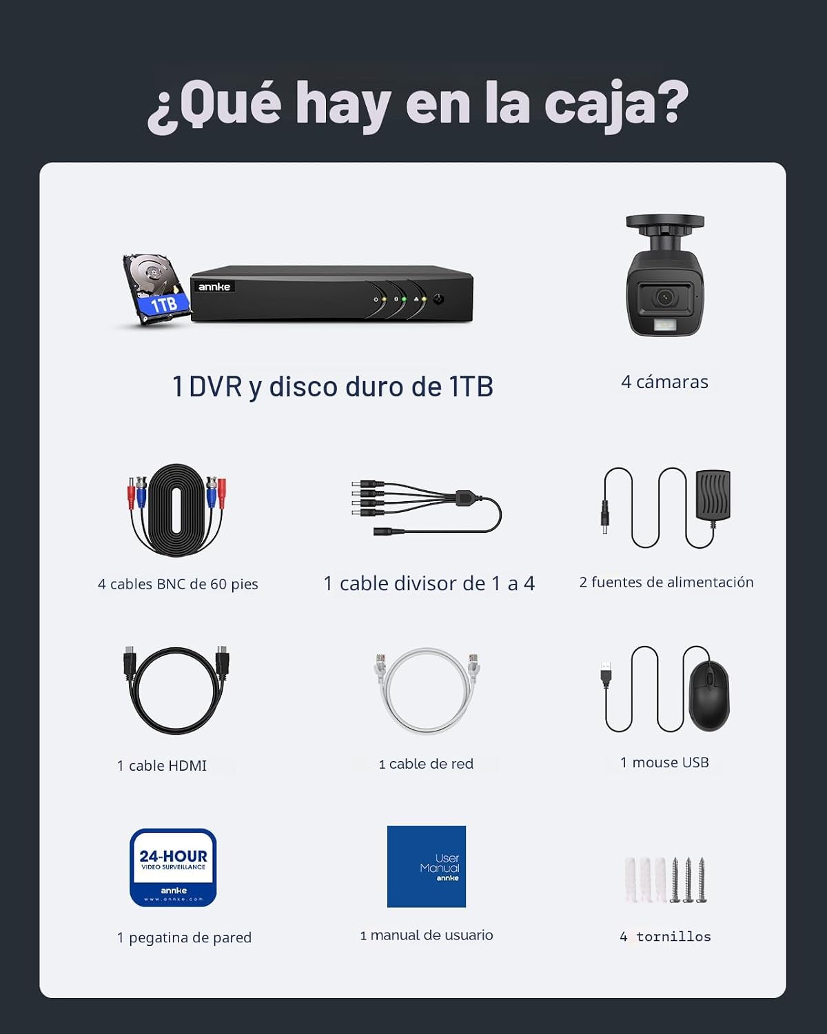 ANNKE Sistema de cámara de seguridad con cable H.265+ 3K Lite de 8...