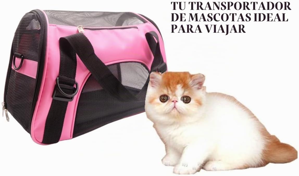 ZaneSun Transportador para gatos, transportador de viaje para masco...