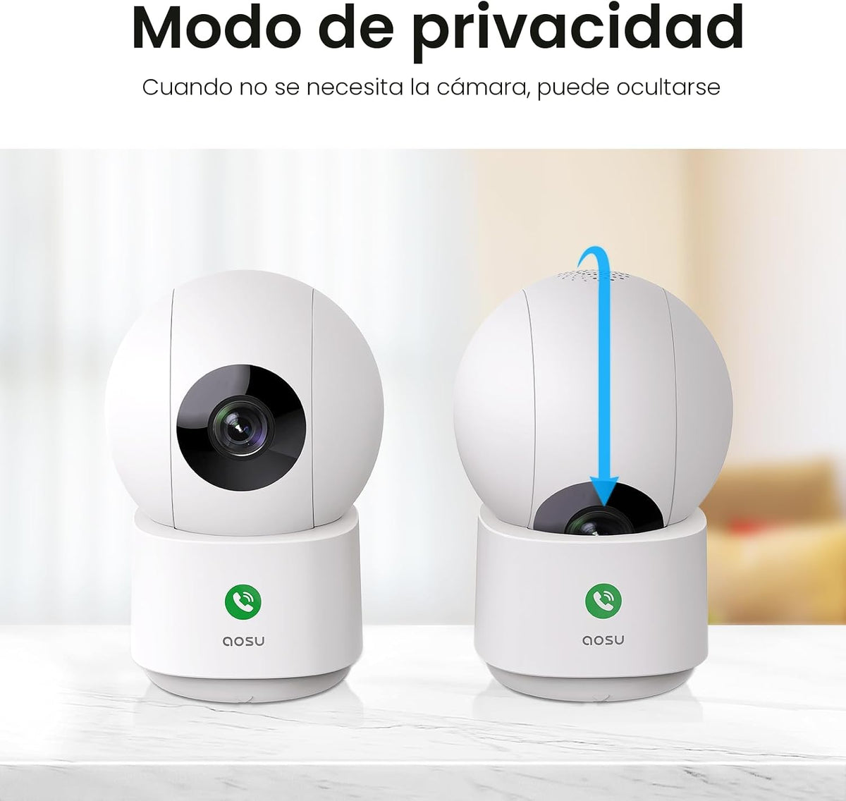aosu Cámara de seguridad de 4MP para interiores, monitor de bebé de...
