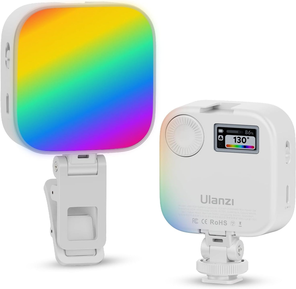 ULANZI Luces de video RGB U60 Luz de cámara LED blanca 360° Ilumina...