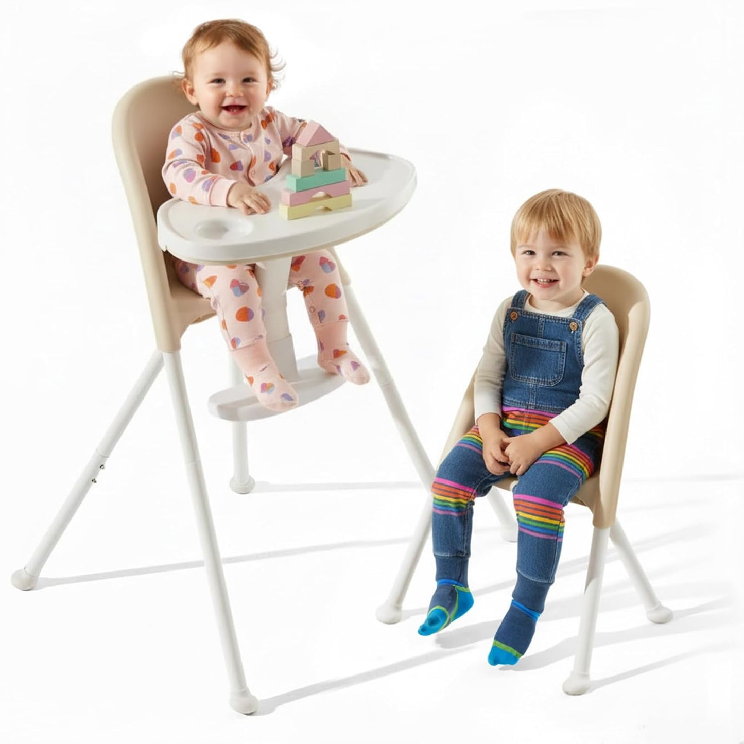 Trona plegable 3 en 1 de Funny Supply, silla alta portátil y conver...