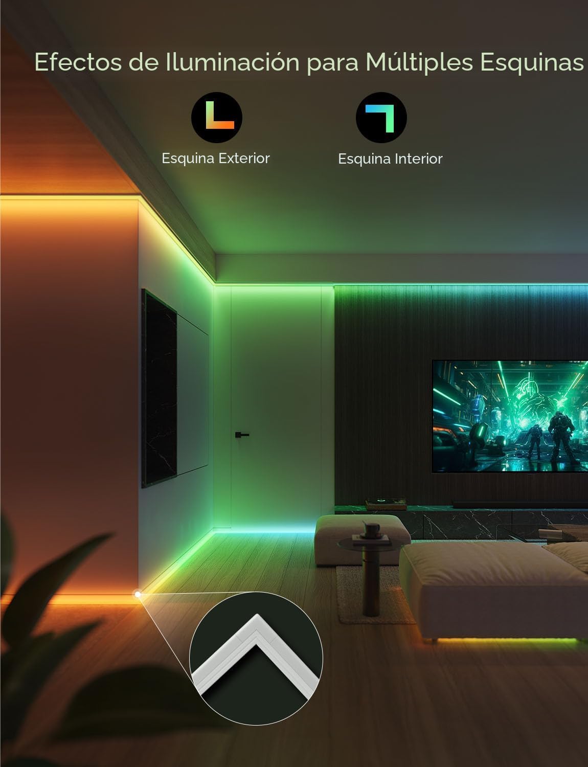 Govee RGBIC Tiras de Luces LED de 32.8 pies con Cubiertas, Luces In...