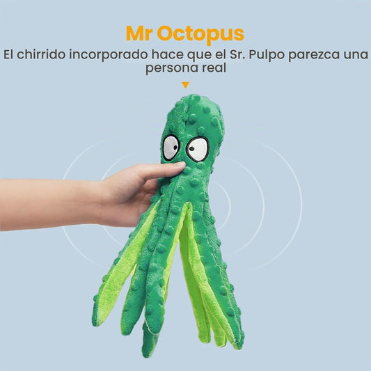 HGB Juguetes chirriantes para perros, sin relleno, pulpo arrugado p...