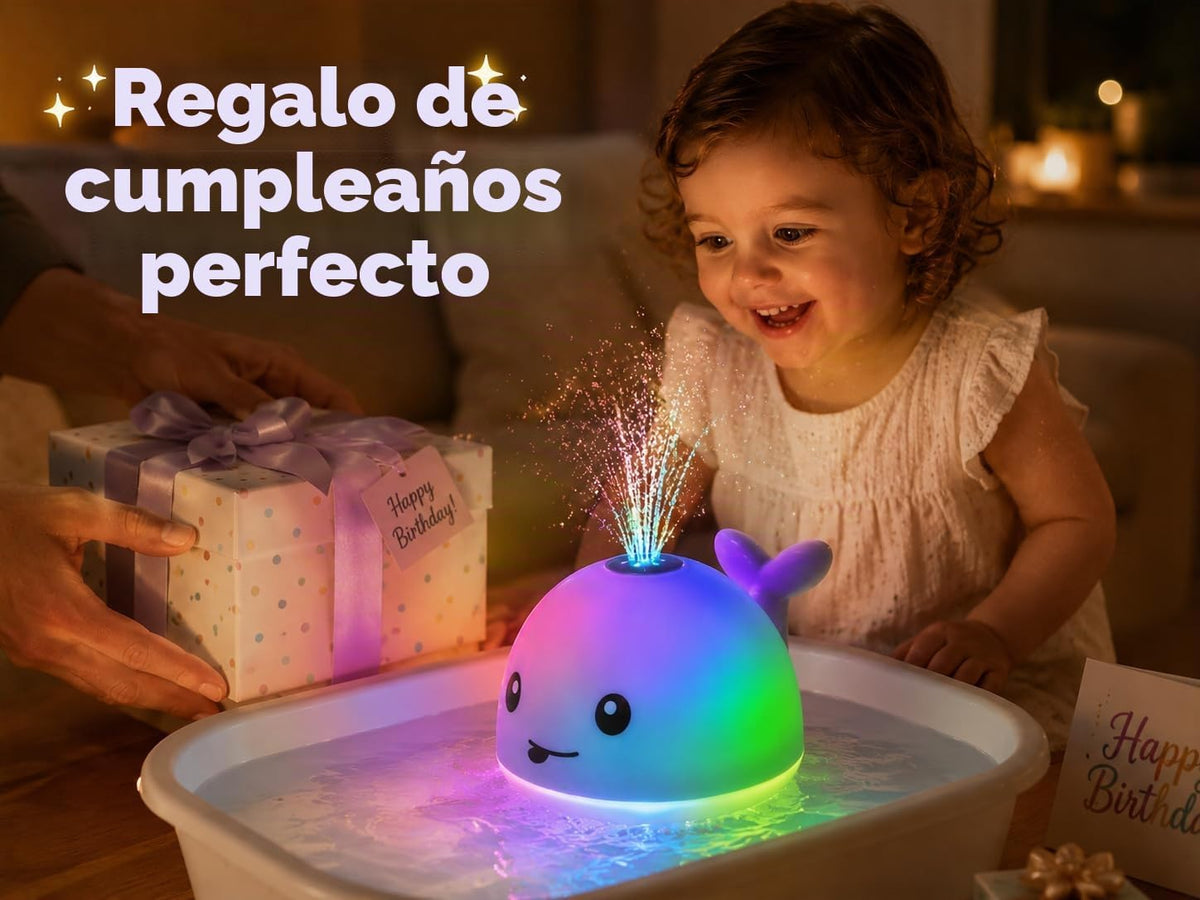 Gigilli Juguetes de baño para bebés, juguete iluminado para bañera...
