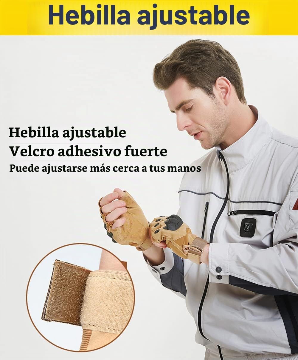 SUJAYU Guantes sin dedos al aire libre para hombres - Guantes para...