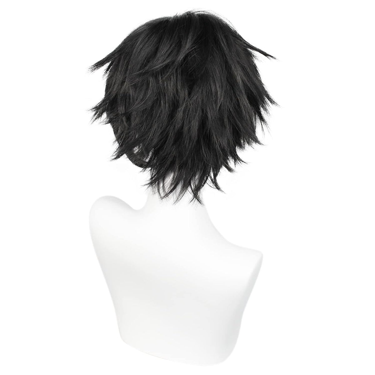 Gorro de peluca ANOGOL + peluca negra corta para hombre, pelucas ne...